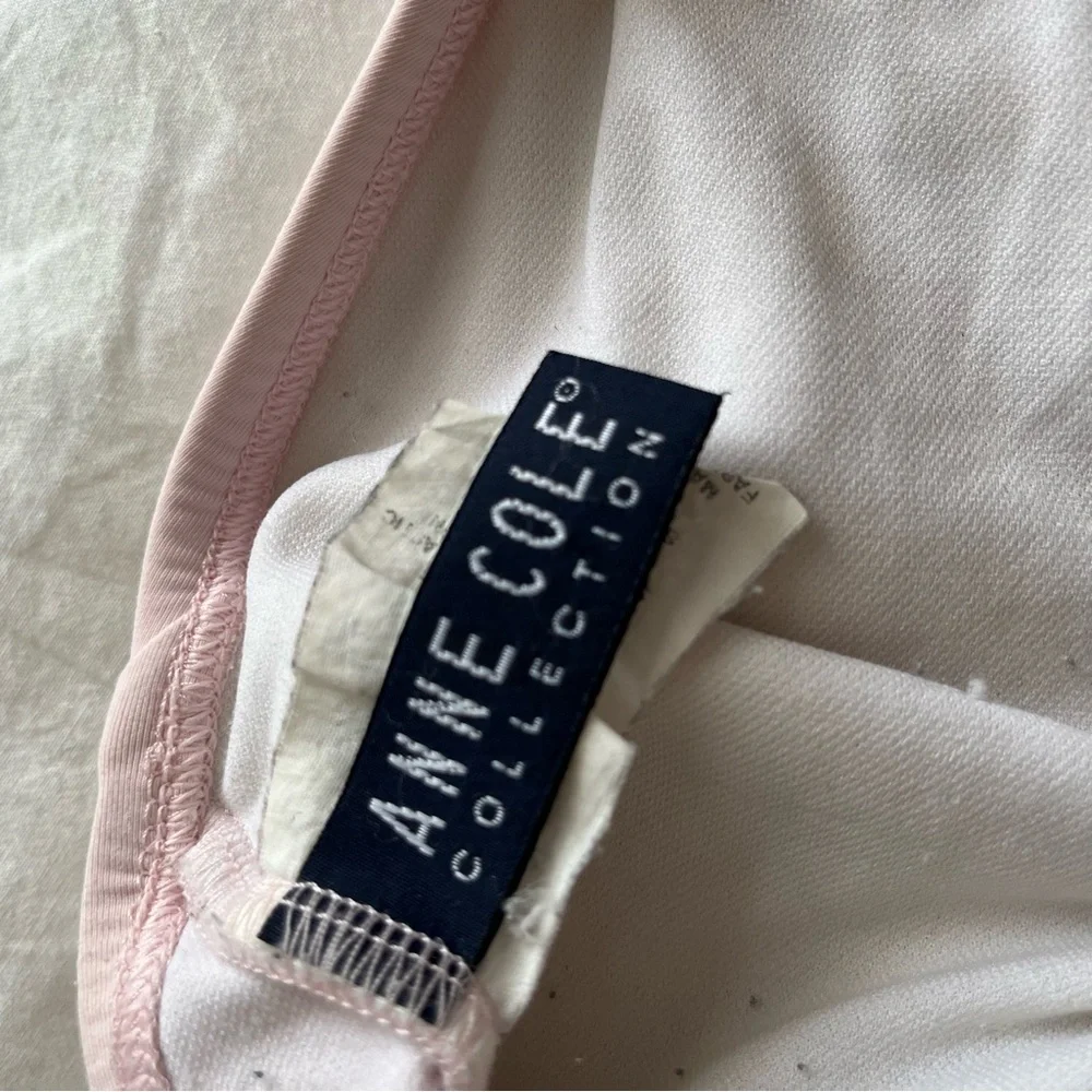 Anne Cole Light Pink Plunging Halter O-Ring One Piece Swimsuit Size 10